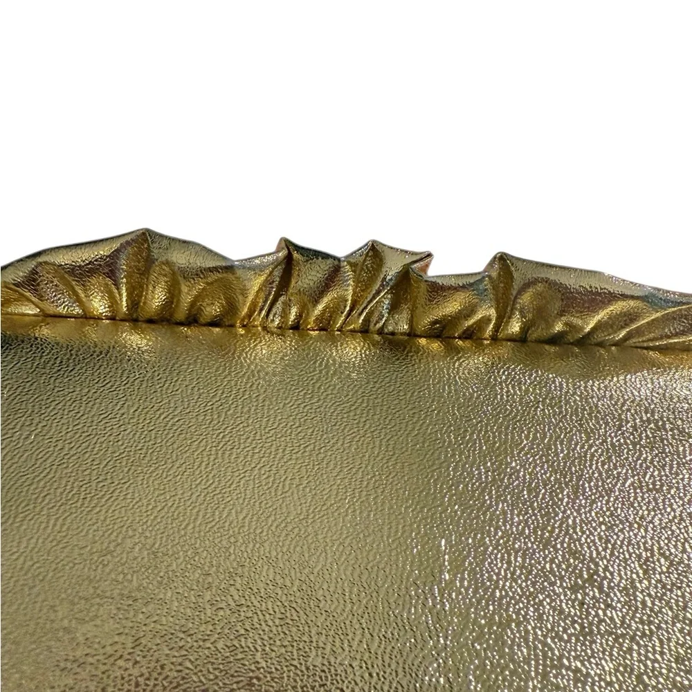 Metallic Gold Ceremony Reception Clutch Bag Top Handle Chain Wedding Party Purse